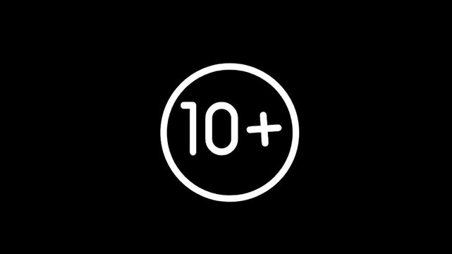 Simple white icon with the number 10 and a multiplication sign inside a circle