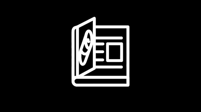 Open book icon with pages and text, representing knowledge and information