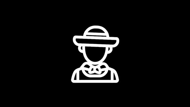 Stylized icon of a person wearing a hat and a neckerchief, representing a scout