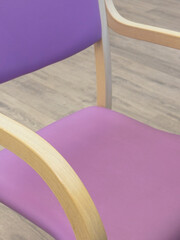 Modern Wooden Chair with Purple Cushion