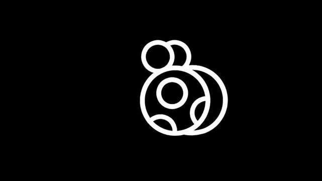 Abstract white logo representing family or community on a black background