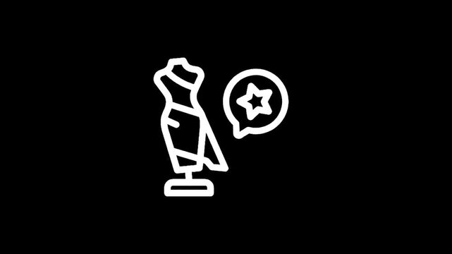 Fashion design mannequin with star in speech bubble icon representing success and creativity