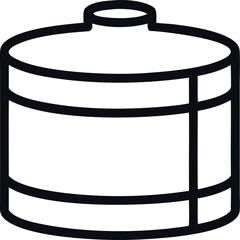 A black outline illustration depicting a cylindrical tank or container with horizontal bands on a transparent background