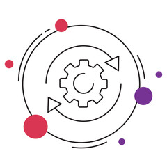 Agile Process icon, Iterative Project Management, Scrum Workflow System, Adaptive Development Cycle, Continuous Improvement Model, vector