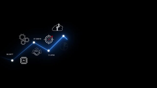 A business rocket launch investment growth, planning and starting corporate business start up aiming objective value development leadership and customer target. Motion graphics of business concept