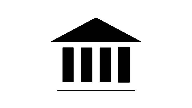 Classic Government Building Icon Animation