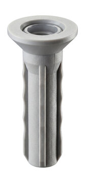 Plastic anchor with a countersunk head.