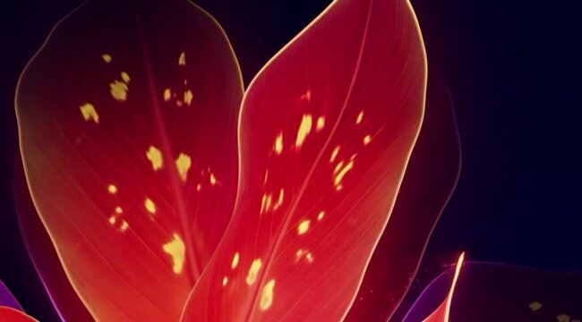 Fundo com folhagem vermelha vibrante, textura natural de folhas tropicais, cen&aacute;rio org&acirc;nico decorativo para background, design sazonal e composi&ccedil;&atilde;o bot&acirc;nica