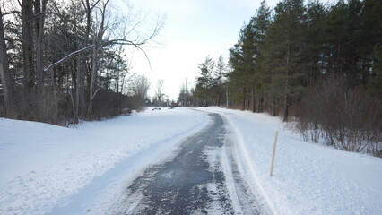 Obraz premium walking path in winter