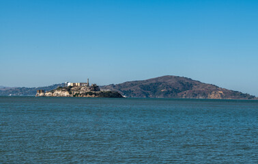 view of alcatraz island with blue sky