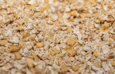 close up of steel cut oats macro background