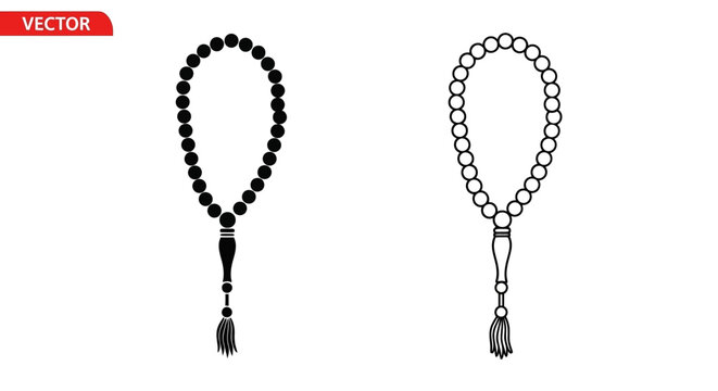 Islamic Prayer Beads Rosary Vector Icon