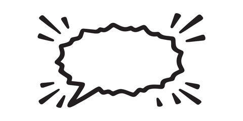 Obraz premium Comic Burst Speech Bubble Frame with Attention Lines.