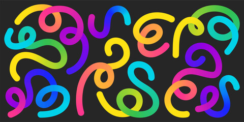 Fototapeta premium Neon Noir Gradient Organic Lines Glowing Fluid Paths on Dark Background for Tech UI, Cybersecurity and SaaS Branding