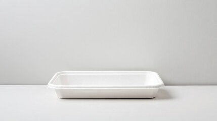 Empty white cardboard food tray isolated on light background for snacks or fast food served at casual gatherings