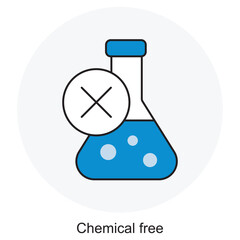 Chemical Free icon, Natural & Pure Living, Toxin-Free Lifestyle, Safe Organic Products, Clean and Green Choices, vector