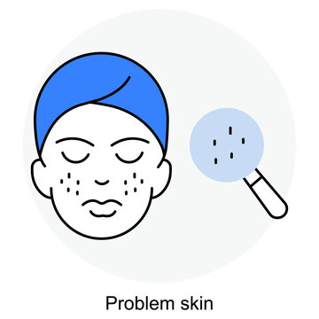 Problem Skin icon, Acne Care Solutions, Clear and Healthy Skin Guide, Sensitive Skin Treatment, Blemish Control Routine