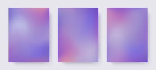 Fototapeta premium Gradient backgrounds in dusty purple,mauve,blue,pink colors.Abstract blurred fluid backdrops.Minimalistic wallpapers in muted tones.Modern design templates for banners,websites,prints,covers,branding.