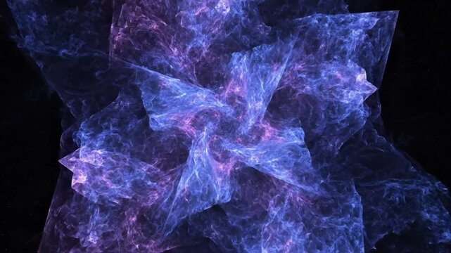 Vibrant blue and purple nebula starburst in deep space
