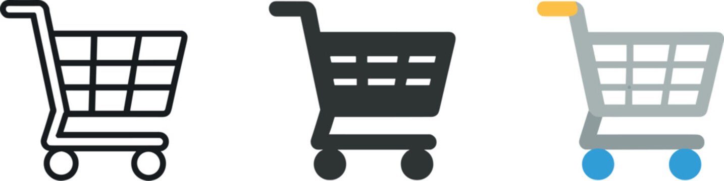 Online checkout context featuring a minimalist e-commerce cart frame with push bar and grid body duplicated across the width in