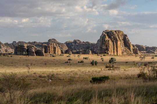 Madagascar, landscape and rock formatinons in the National Parc of Isalo. 