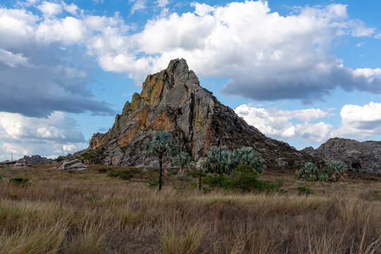Madagascar, beautiful landscape and rock formatinons in the National Parc of Isalo. 