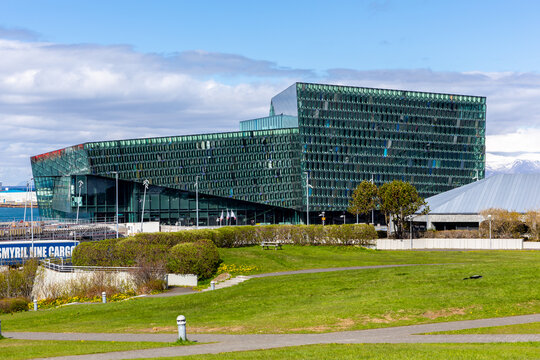 Reykjavik, Iceland, 14.05.22. Harpa Concert Hall and Conference Centre with glass facade in Reykjavik Iceland.