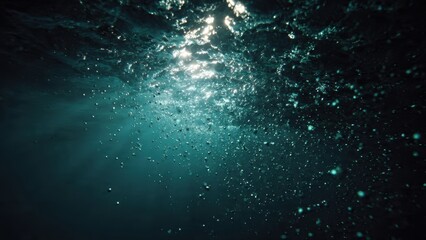 Obraz premium Underwater scene with bubbles and sunlight
