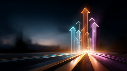 arrows pointing upwards, symbolizing progress and growth in business or professional life