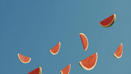 watermelon flying in the sky