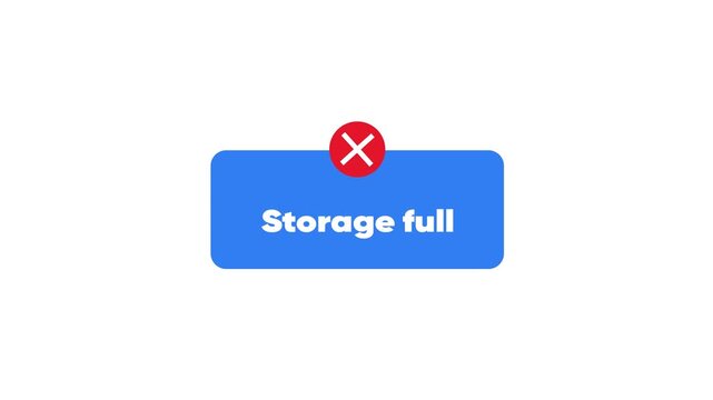 Storage Full Error Message Notification Storage Capacity Exhausted notification capacity exhausted data limit