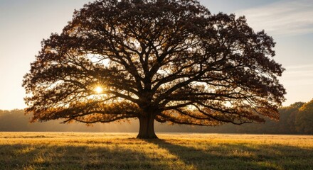 lonely tree in the sunset
