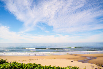 Calm Ocean Waves and Sandy Beach in Half Moon Bay, California