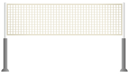 スポーツ競技のバレーボール、ビーチバレーで使う鉄のポールや網目のネットをグラデーションの効果を付けてデザインしたイラストのグラフィックの素材