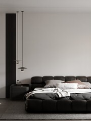 Modern Minimalist Bedroom Interior - 3D Render
