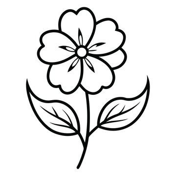 cinquefoil line art on white background