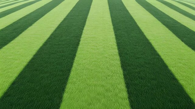 Fading striped grass texture for digital background. Geometric lawn pattern animation with light and shadow for landscaping design.