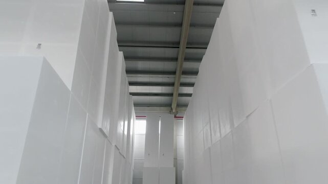 Polystyrene foam manufacturing factory. Video Inside a Polystyrene Foam Manufacturing Plant