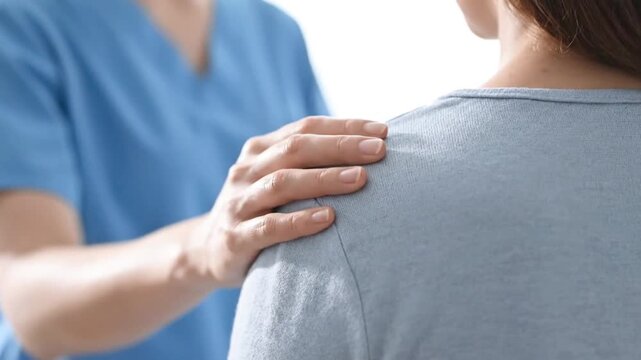 Compassionate Support and Care: A caring individual offers a comforting hand, a symbol of support and empathy, to another person during a moment of need or vulnerability.