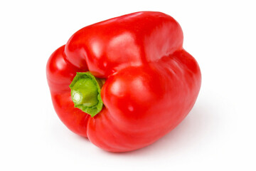 Poivron rouge frais entier isol&eacute; sur fond blanc