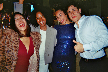 Diverse friends enjoying party nightlife moment