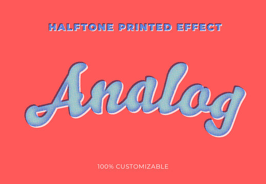 Halftone Printed Script Text Effect