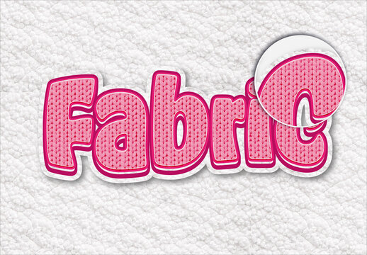 Knitted Fabric Patch Text Effect