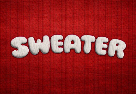 Wool Knitted Text Effect