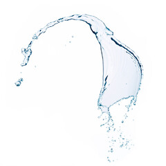 Water splash and drops closeup