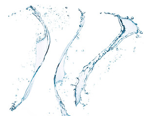 Water splashes and drops closeup