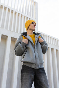 University student enjoying campus life outdoors