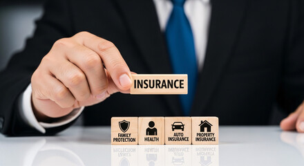 Concept d&rsquo;assurance avec ic&ocirc;nes de protection