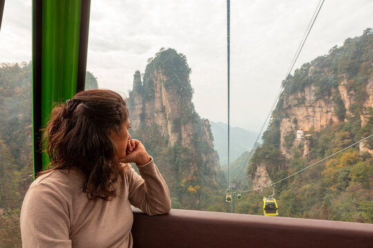 Scenic view from cable car in Zhangjiajie National Park