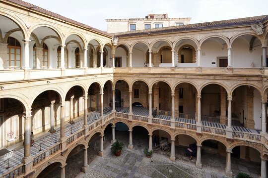 The Palazzo dei Normanni is a palace in Palermo, Sicily, Italy. It was the seat of the Kings of Sicily with the Hauteville dynasty.